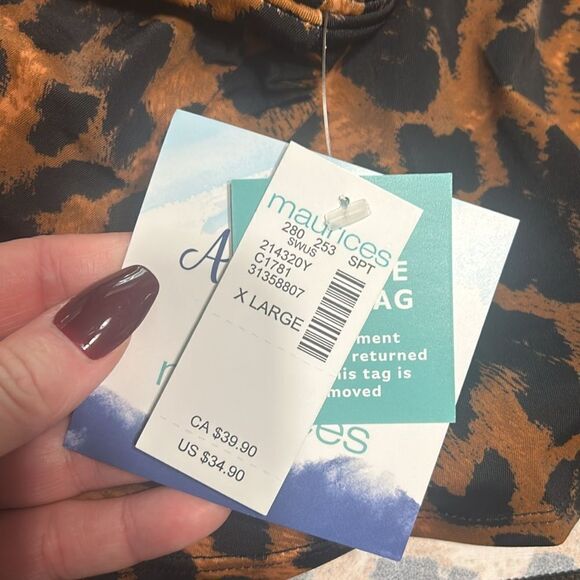 Maurices Leopard Print Swim Skort - Picture 9 of 12